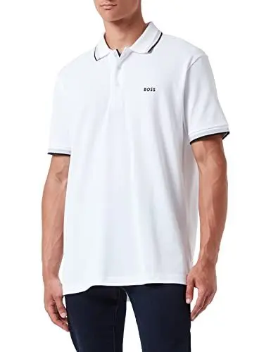 Produktbild: BOSS Herren Paddy Curved Polohemd, New - White100, XXL EU