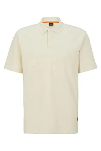 Produktbild: BOSS Herren Petempesto Relaxed-Fit Poloshirt aus Baumwoll-Mix mit Waffelstruktur Hellbeige XL