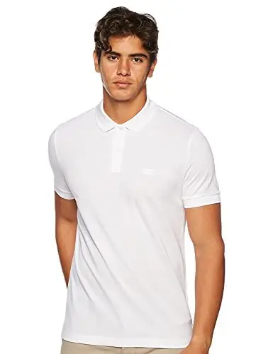 Produktbild: BOSS Herren Piro Poloshirt aus Pima-Baumwolle,Weiß,XL