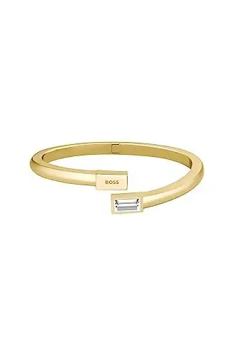 Produktbild: BOSS Jewelry Offenes Bangles Armband für Damen Kollektion CLIA in Gelbgold verziert mit einem Kristall - 1580412