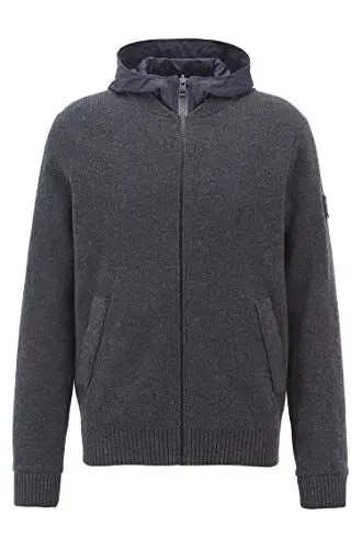 Produktbild: BOSS Wendejacke KESEMP aus Baumwoll-Mix mit Kapuze Farbe anthrazit 022 (XXL)