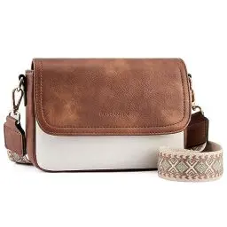 Produktbild: BOSTANTEN Damen Crossbody Bag mit verstellbarem Farbigem Riemen, Damen Umhängetasche aus PU Leder, Schultertasche für Frauen
