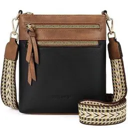 Produktbild: BOSTANTEN Damen Handy Umhängetasche, PU Leder Crossbody Schultertasche, Reißverschlusstasche Handtasche Damen Umhängetasche