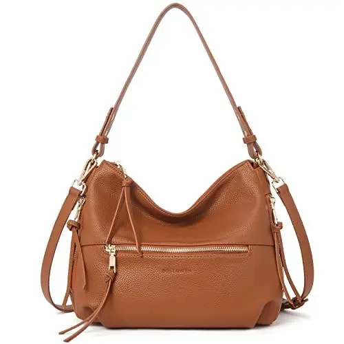 Produktbild: BOSTANTEN Damen Hobo Taschen PU Leder Handtaschen für Frauen Schultertasche Designer Henkeltaschen Stylisch Crossbody Bag,Braun