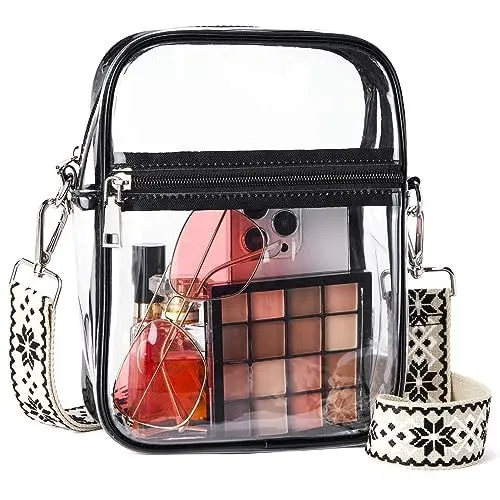 Produktbild: BOSTANTEN Durchsichtige Tasche Damen, Crossbody Schultertasche mit Verstellbarem Gurt Wasserdichte Transparente Tasche für Konzerte, Sport, Arbeitsfestivals