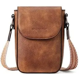 Produktbild: BOSTANTEN Handy Umhängetasche Damen, Handytasche zum Umhängen Leder, Handytasche mit Geldbörse zum Umhängen, Handtasche damen umhängetasche Braun