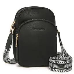 Produktbild: BOSTANTEN Handy Umhängetasche Damen, Handytasche zum Umhängen Leder, Handytasche mit Geldbörse zum Umhängen, Handtasche damen umhängetasche Schwarz