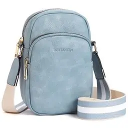 Produktbild: BOSTANTEN Handy Umhängetasche Damen, Handytasche zum Umhängen Leder, Handytasche mit Geldbörse zum Umhängen, Handtasche damen umhängetasche Grau
