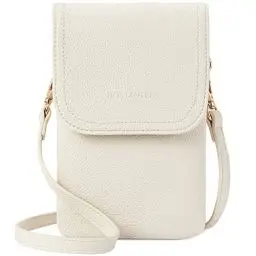 Produktbild: BOSTANTEN Klein Handytasche zum Umhängen, PU Leder Handy Umhängetasche Damen, Handytasche mit Geldbörse zum Umhängen, Handtasche Damen umhängetasche für Designer Beige weiß
