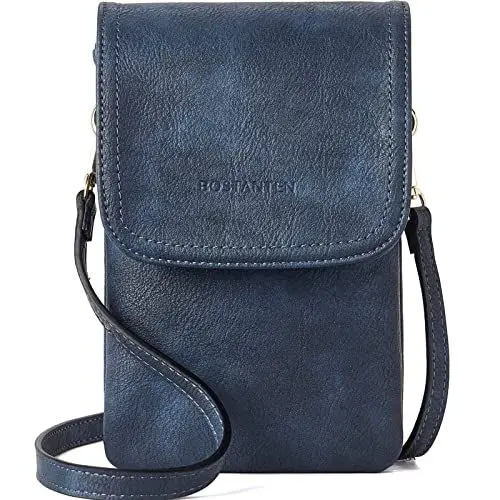 Produktbild: BOSTANTEN Klein Handytasche zum Umhängen, PU Leder Handy Umhängetasche Damen, Handytasche mit Geldbörse zum Umhängen, Handtasche Damen umhängetasche für Designer Grau
