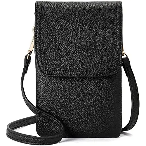 Produktbild: BOSTANTEN Klein Handytasche zum Umhängen, PU Leder Handy Umhängetasche Damen, Handytasche mit Geldbörse zum Umhängen, handtasche damen umhängetasche für Designer Schwarz