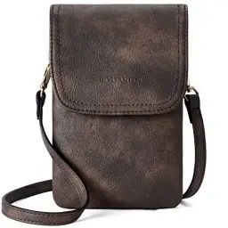 Produktbild: BOSTANTEN Klein Handytasche zum Umhängen, PU Leder Handy Umhängetasche Damen, Handytasche mit Geldbörse zum Umhängen, handtasche damen umhängetasche für Designer Kaffee