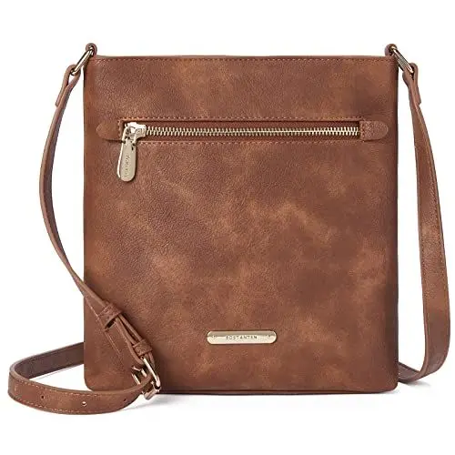 Produktbild: BOSTANTEN Umhängetasche Damen Mittelgroß, PU Leder Crossbody Schultertasche, Umhänge Tasche Handtasche Damen Umhängetasche Elegant Braun