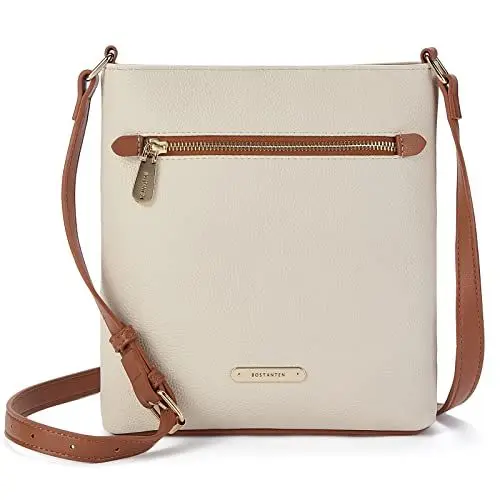 Produktbild: BOSTANTEN Umhängetasche Damen Mittelgroß, PU Leder Crossbody Schultertasche, Umhänge Tasche Handtasche Damen Umhängetasche Elegant Beige Braun
