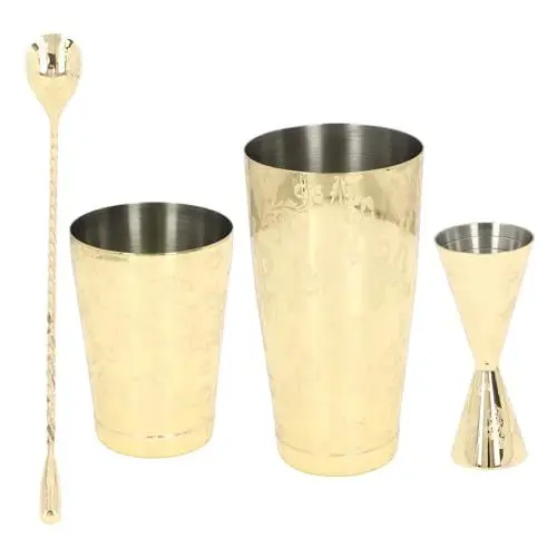Produktbild: Boston Cocktail-Shaker-Set, 304 Edelstahl, Cocktail-Shaker-Werkzeug-Set, Multifunktional, Mittlere Kapazität für Zuhause (Satz 3)