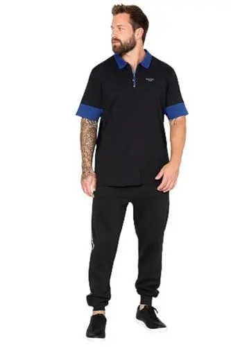 Produktbild: Boston Park Herren große Größen Übergrößen Menswear L-8XL Poloshirt, Halbarm, farbige Bündchen, bis 72/74 schwarz 56+ 201318100-56+