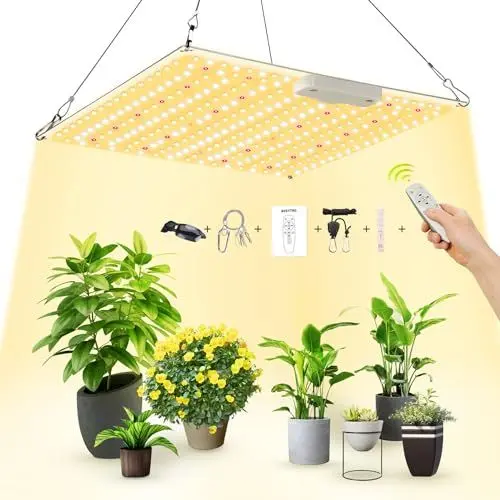 Produktbild: BOSYTRO Pflanzenlampe, 700W Pflanzenlampe LED Vollspektrum, Grow Light mit UV IR, Led Grow Lampe für Zimmerpflanzen, mit Fernbedienung zum Dimmbar