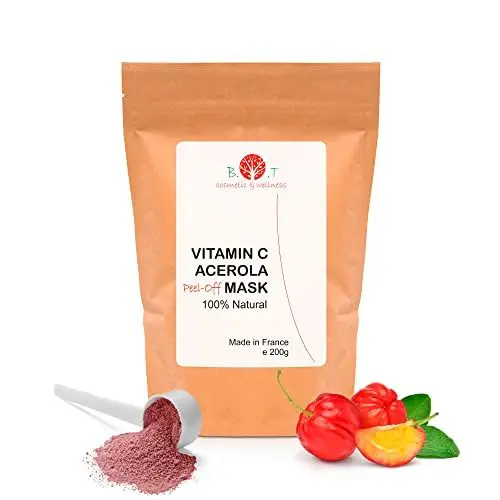 Produktbild: B.O.T cosmetic & wellness - Acerola & Vitamin C Peel-Off-Gesichtsmaske | 30x mehr Vitamin C als eine Orange | Kollagen und Elastin Synthese | Anti-Falten | Anti-Flecken, Pink, 200 g