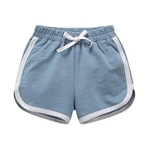 Produktbild: BOTCAM Baby Mädchen Shorts Baumwolle Aktiv Athletisch Laufen Schlafen Für Kinder Große Mädchen Strandsport Hemd (Blue, 13-14 Years)