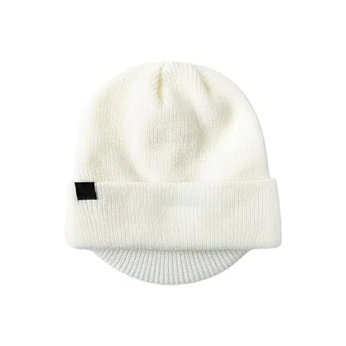 Produktbild: BOTCAM Damen-Uhrenkappen, Ski-warme amerikanische Strickmütze mit Entenzunge Damen Gehrock Elegant (White, One Size)
