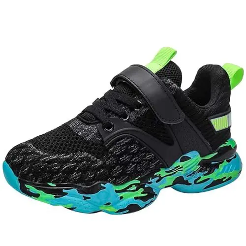 Produktbild: BOTCAM Jungenschuhe für Kinder, leicht, atmungsaktiv, Sport-Sneaker (, und große Kinder) Sportschuh Blau (Mint Green, 34)