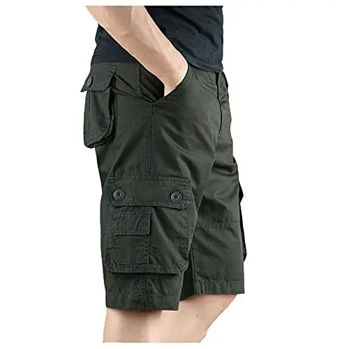 Produktbild: BOTCAM Solide Farbe mit Multi-Pack-Overalls und Herrenhose Freizeit Mode Herrenhose Angelbekleidung Herren Hose (Army Green, XXXXXL)