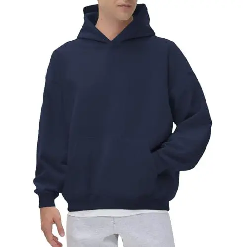 Produktbild: BOTCAM Sweatjacke Herren Ohne Kapuze | Herren Casual Baumwolle Kapuzenkragen Kordelzug Hoodies Pullover Sweatshirts Casual Langarmshirts Pulli Sportjacke für Jungen