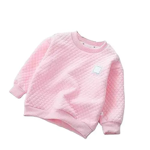 Produktbild: BOTCAM - und Mädchenoberteil, einfarbiger Pullover für und Babys, warmes Kinderoberteil für und Winter Batik Shirt Junge (Pink, 6-12 Months)