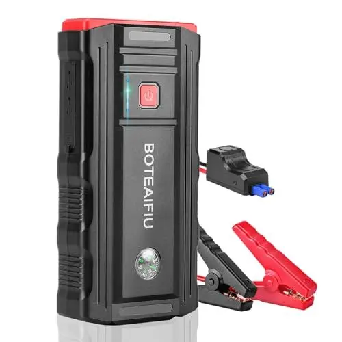 Produktbild: BOTEAIFIU Starthilfe Powerbank,3000A Auto Starthilfe für 8.0L Benzin und 6.5L Auto Batterie Booster Starter Powerbank Tragbares mit LED Taschenlampe für 12V Fahrzeuge SUV Motorrad ATV Rasenmäher