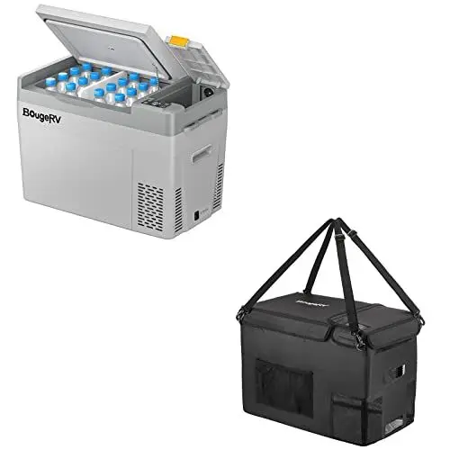 Produktbild: BougeRV CRPRO 29L Kompressor-Kühlbox (Grau) mit Aufbewahrungstasche für CRPRO30 Kühlbox