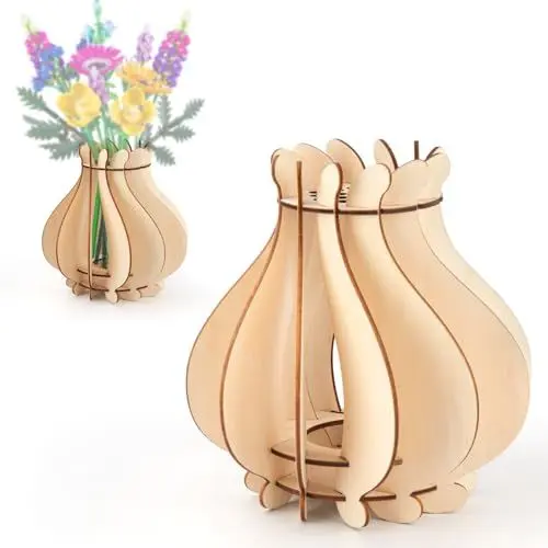 Produktbild: HIGH GODO Bouquet Vase für Blumenstrauß 10280 10313, Holzvase für Rosen Sonnenblumen Tulpen Kirschblüten Blumen, Geschenk Deko für Frauen Erwachsene