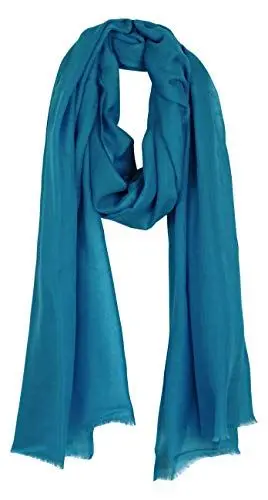 Produktbild: Bovari Kaschmir Schal Damen - 100% Kaschmir - Extra Leicht/Hauchzart - Premium Cashmere - extra dünner Schal/Sommerschal- 200 x 70 cm (Türkis (Mosaic blue))