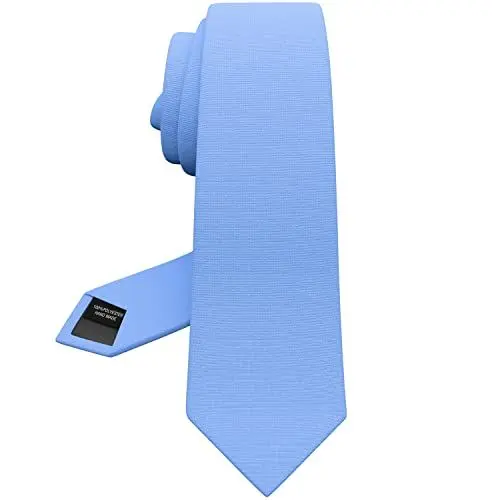 Produktbild: Bow Tie House Premium Herren Krawatte in breiter Ausführung aus Gabardine-Matt-Material für klassische Halsbinden bei Anzügen (15 Hellblau C, Breit - 8,5 cm)