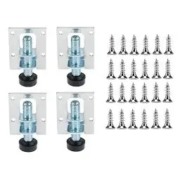 Produktbild: bowarepro 4 Stück Möbelbein Nivellierer für Regale Schränke Werkbank, Edelstahl Schwerlast-Möbel-Nivellierfüße für Möbel Tisch Schränke Werkbank Regale, 25mm Verstellbar (6 cm)