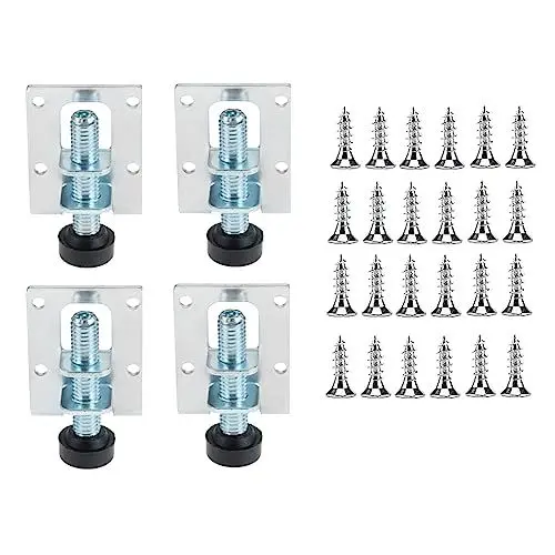 Produktbild: bowarepro 4 Stück Möbelbein Nivellierer für Regale Schränke Werkbank, Edelstahl Schwerlast-Möbel-Nivellierfüße für Möbel Tisch Schränke Werkbank Regale, 25mm Verstellbar (6 cm)