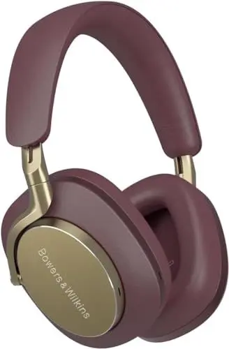 Produktbild: Bowers & Wilkins PX8 Flaggschiff-Over-Ear-Kopfhörer mit Geräuschunterdrückung, kabellos, Bluetooth 5.0 und Schnellladung, 30 Stunden hochauflösende Wiedergabe und integriertes Mikrofon, Burgunderrot