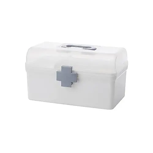 Produktbild: Box Doppelschicht mit, abnehmbarem Tablett, tragbar, großes Fassungsvermögen, Notfall-Set, Container-Organizer Mein Erster Mit Papa (B, One Size)