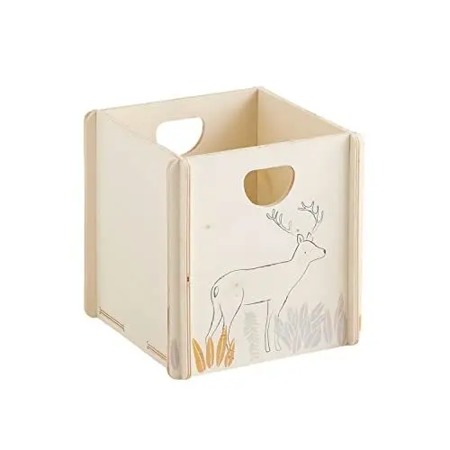 Produktbild: Pack and Move Aufbewahrungsbox ohne Schrauben und Nägel – Holz, Sperrholz, Motiv Sweet Bear, integrierte Griffe, 31 x 31 x 31 cm