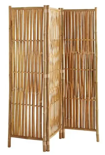 Produktbild: Box and Beyond - Paravent - 160 x 139 cm - Raumteiler aus naturbelassenem Bambus - 3-Panel-Paravent - Paravent Schlafzimmer, Wohnzimmer - Trennwand, herausnehmbar