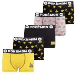 Produktbild: Boxershorts Junge 100% Baumwolle, Unterwäsche Für Junge Leute, Pikachu, Empfindliche Haut (5er Pack), Mehrfarbig, 8/10 Jahre