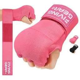 Produktbild: Boxing Hand Wraps Innenhandschuhe， Gel Innenhandschuhe Boxen MMA Muay Thai Training， Halbfinger，Elastische Bandagen，Unter Handschuhen, Faustschutz, Muay Thai, Kickboxen, MMA, Kampfkunst (Rosa, L)