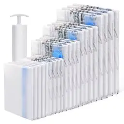 Produktbild: BoxLegend Vakuumbeutel 21 Stück, 4XL/4L/4M/4S/5*Travel Hand Roll Vakuum Aufbewahrungsbeutel Dichtungsbeutel für Bettdecken Kissen Wolldecken Dichtungs Kleidung Bettwäsche Kompression,1-Hand-Pumpe