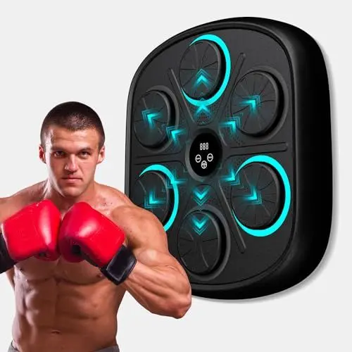 Produktbild: Boxmaschine mit Musik Boxtrainer mit Bluetooth, Wandmontiertes Box Maschine mit Boxhandschuhen, Music Boxing Machine hat 9 Modi und 9 Geschwindigkeiten Einstellbar, Geschenk für Erwachsene und Kinder