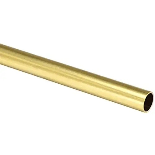 Produktbild: Boxonly Messing-Rundrohr, 10 mm Außendurchmesser, 1,5 mm Wandstärke, 300 mm Länge, Metall, nahtlos, gerades Rohr, H65, Kupferrohre, Rohr für DIY Handwerk