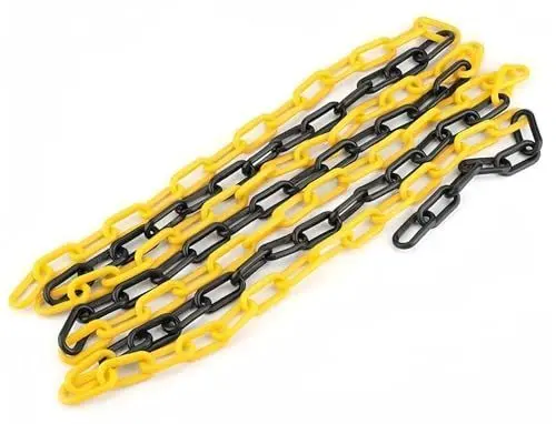 Produktbild: Boxonly Plastic Chain Barriers Link Warning Safety Barrier Parking Space Plastic Chains for Decorative Garden Zaun 10mx6mm-Yellow Black