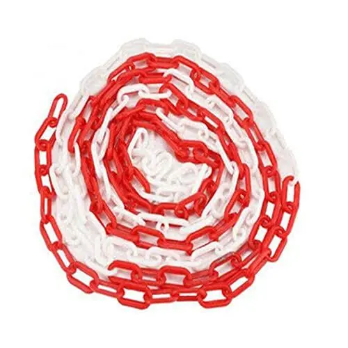 Produktbild: Boxonly Plastic Chain Barriers Link Warning Safety Barrier Parking Space Plastic Chains for Decorative Garden Zaun 2mx10mm Red White