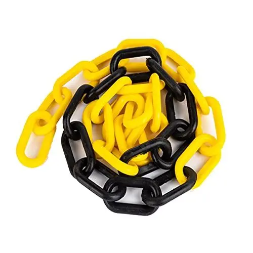 Produktbild: Boxonly Plastic Chain Barriers Link Warning Safety Barrier Parking Space Plastic Chains for Decorative Garden Zaun 2mx8mm Yellow Black
