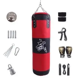 Produktbild: Boxsack Hängend,boxsack Set Erwachsene,15-in-1 Heavy Duty Boxsack, Mit dickerer Kette kann 360° gedreht werdenGeeignet für Muay Thai Boxen und Sparring(ungepolstert)(100cm)