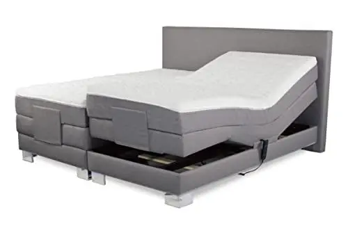 Produktbild: Boxspringbett ROM II 200x200 cm elektrisch verstellbar 2 Motoren Härtegrad H2 / H3 / H4 Tonnentaschenfederkern Topper Qualität Made in Germany (200 x 200 cm)