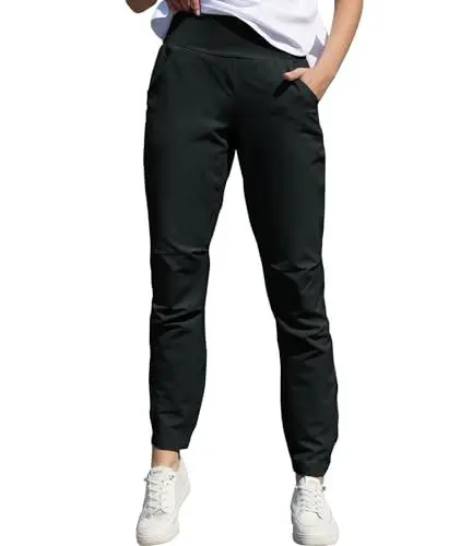 Produktbild: Boyzn Damen Elastische High Waisted Lounge Hose, UPF 50+ Sonnenschutzhose, Leichte Athletic Hose Black-XS